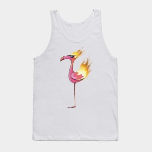 A Cool Flaming Flamingo Standing in a Pool (Flamengo)(No Text Variant) Tank Top